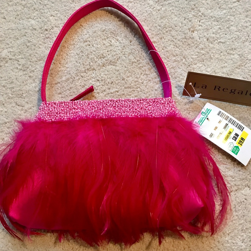 Feathery Small Pink Purse